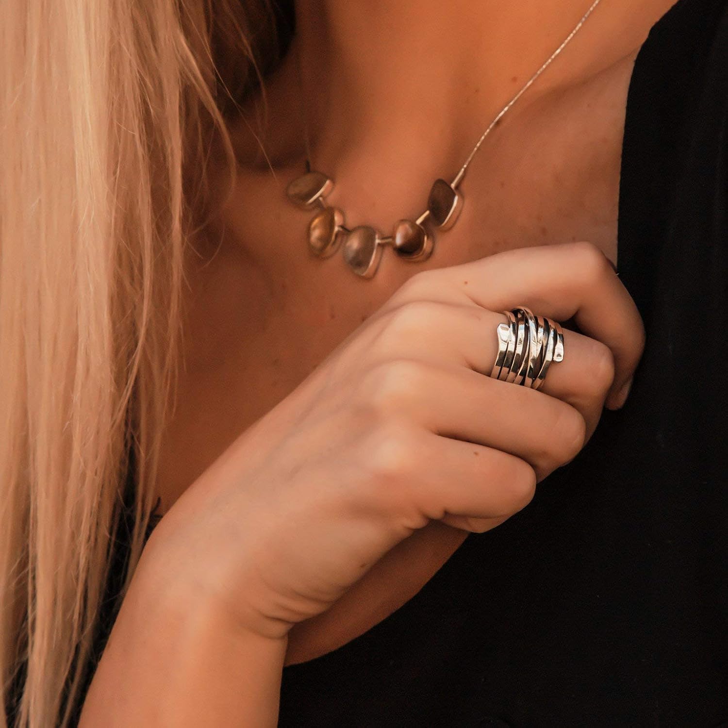 Bliss - Vintage Thick Layer Silver Ring - Jewels Heaven
