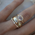 Lily - Vintage Gold & Zirconia Ring Set - Jewels Heaven