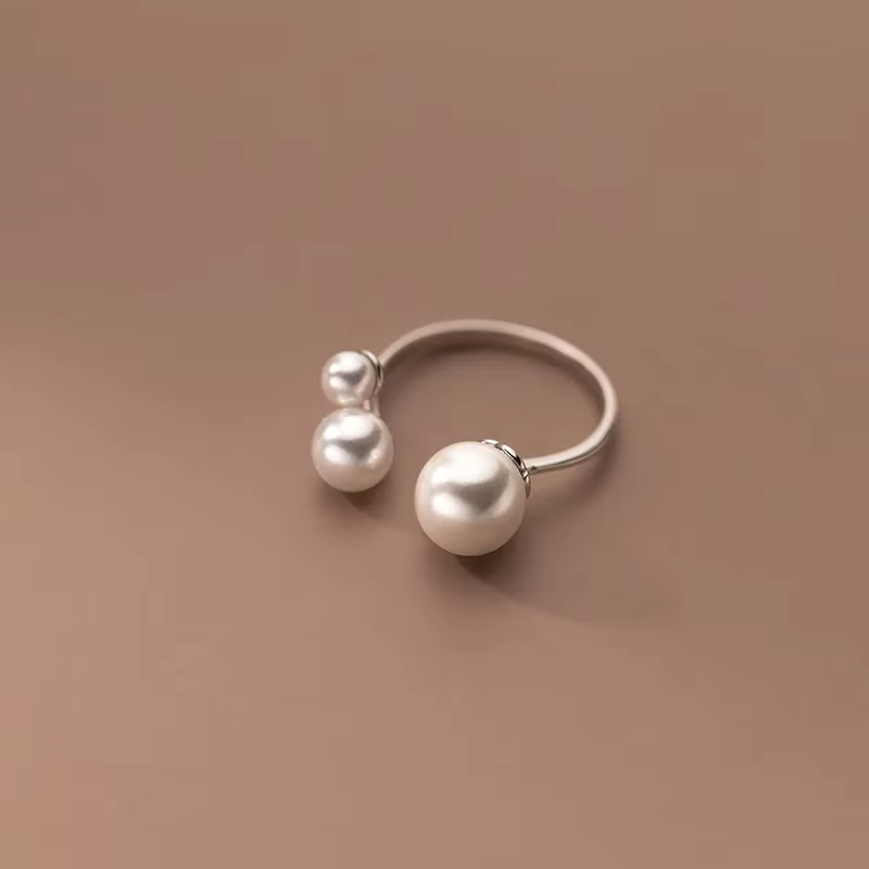 Adjustable Triple Freshwater Pearl Ring - Jewels Heaven