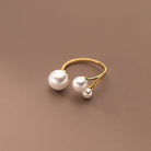 Adjustable Triple Freshwater Pearl Ring - Jewels Heaven