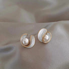 Luxury White Opal Earrings with Pearls Gold - Jewels Heaven