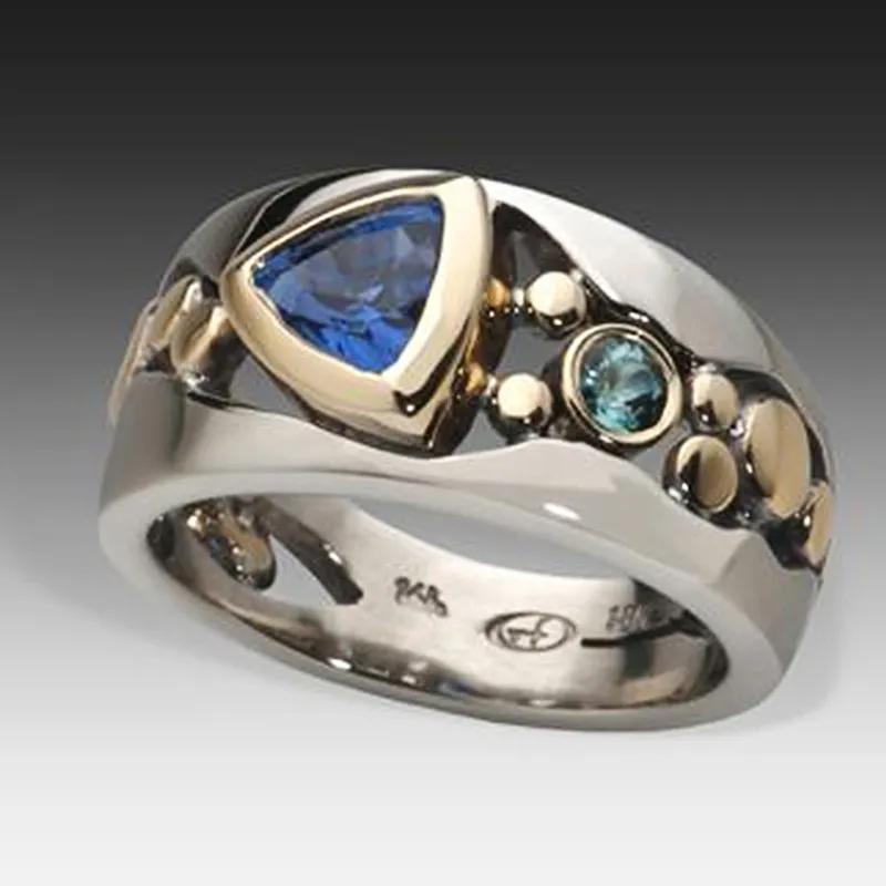 Vintage Blue Crystal Ring - Jewels Heaven