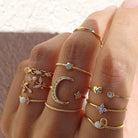 10 Pack of Bohemian Silver and Gold Plated Rings - Jewels Heaven